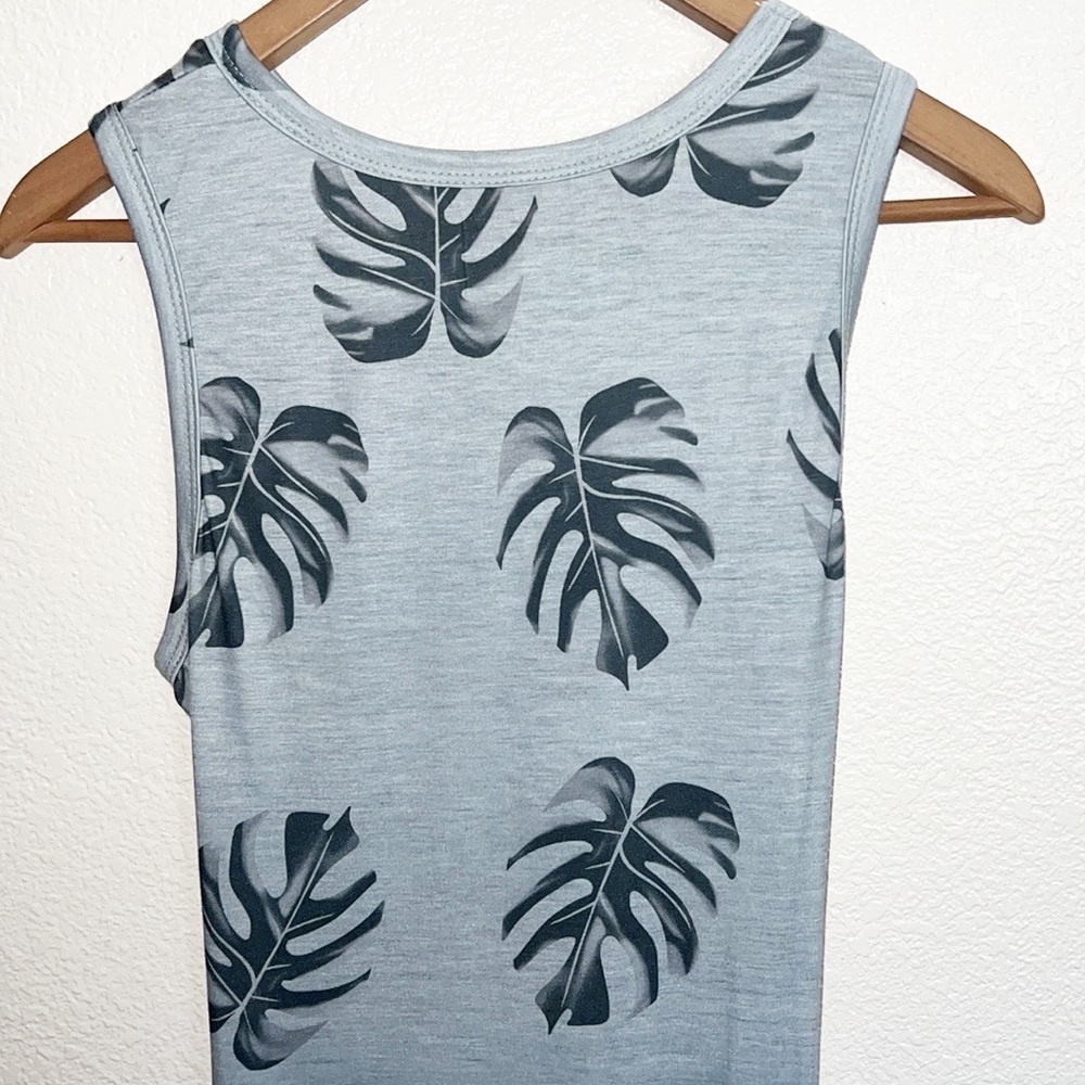 FIYOTE Womens Summer Sleeveless Keyhole Twist Tropical Dresses Ruched Mini Dress - Picture 5 of 8